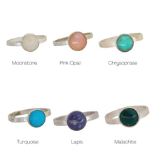 Load image into Gallery viewer, Limited Edition Gemstone Stacking Rings - Opal, Chrysoprase, Lapis, Malachite or Moonstone
