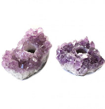 Load image into Gallery viewer, Amethyst Druzy Crystal Votive or Tea Light Candle Holder
