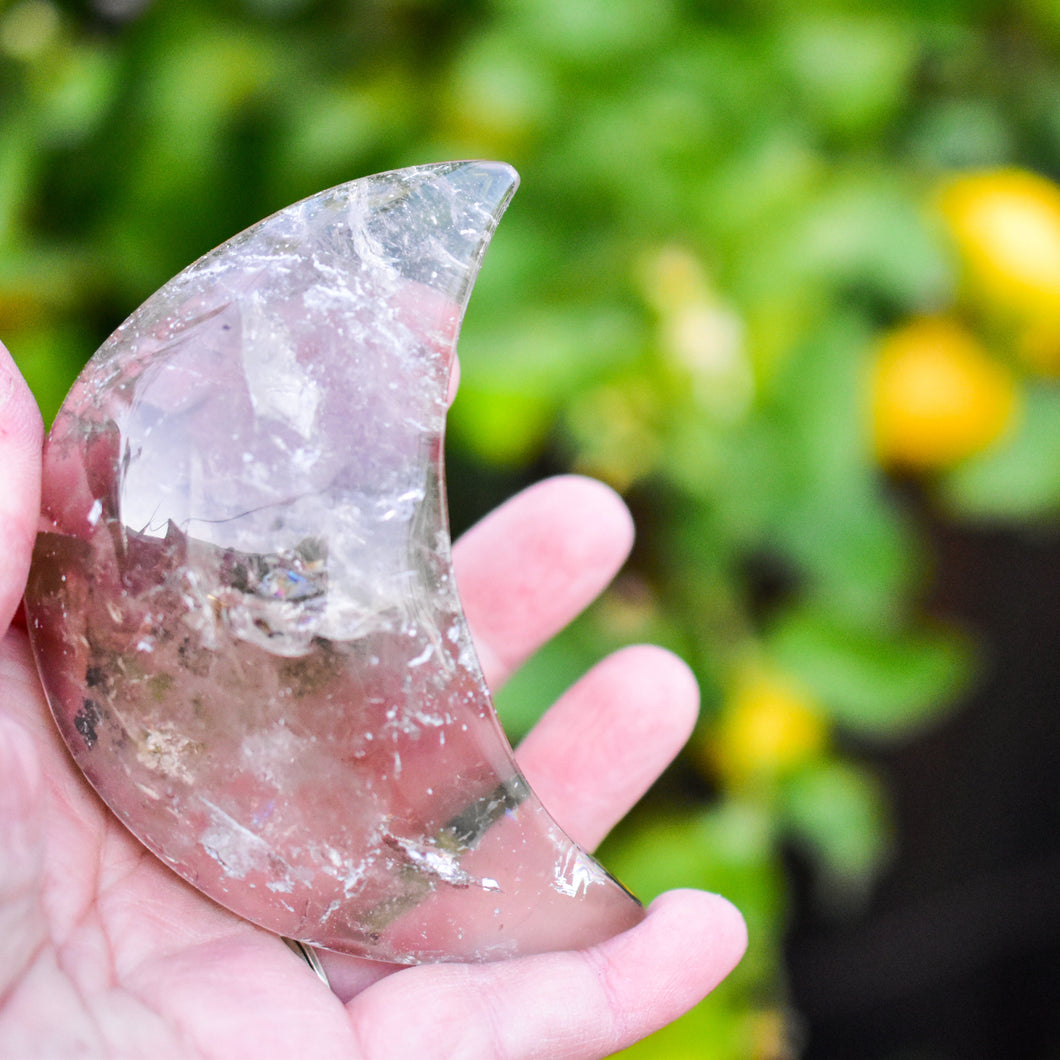 NEW Smokey Quartz Crescent Moon