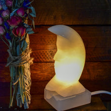 Load image into Gallery viewer, White Onyx Crescent Moon Lamp
