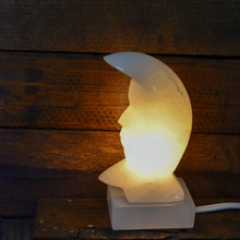 Load image into Gallery viewer, White Onyx Crescent Moon Lamp
