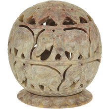 Load image into Gallery viewer, Soapstone Hand Carved Cone Burner &amp; tea light Candle holder
