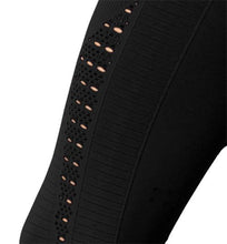 Load image into Gallery viewer, Mesh Seamless Legging with Ribbing Detail - Black
