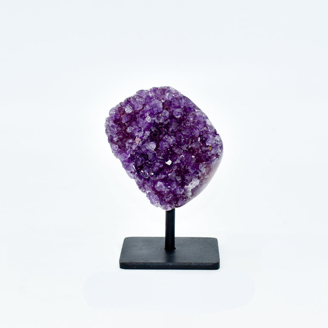 Natural Amethyst Druzy Polished on Metal Base